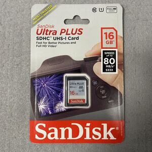 New SanDisk Ultra PLUS SDHC UHS-I 16GB SD Card